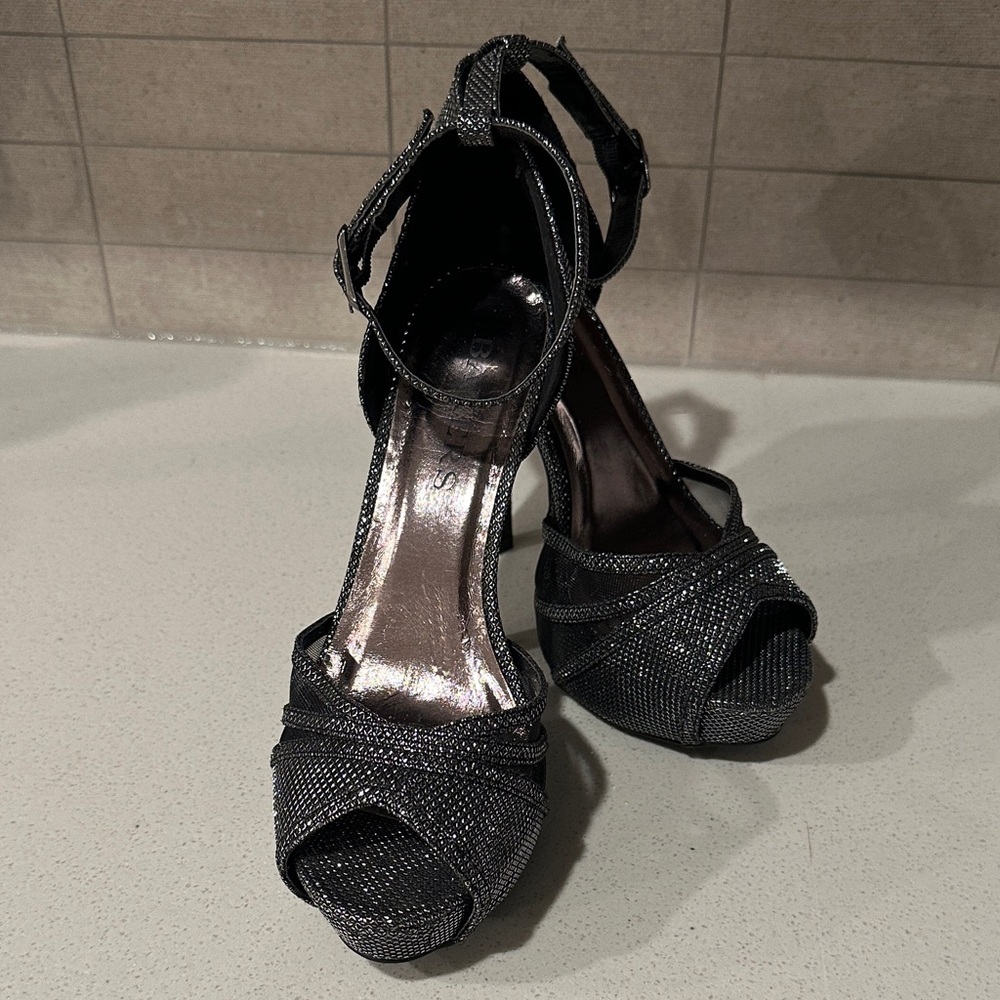 Bakers Shimmering Black Heels
